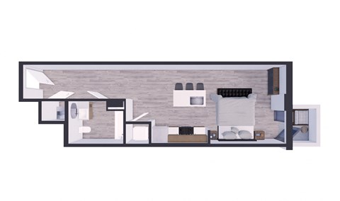 Floor plan for studio, 1 bath, 486 sqft